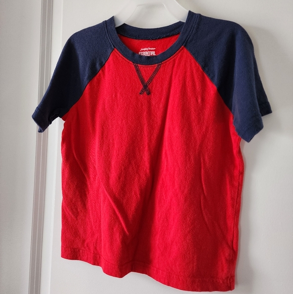 5t Jumping Beans red‎ blue raglan basics t-shirt Baseball Valentines Patriotic - Picture 8 of 9